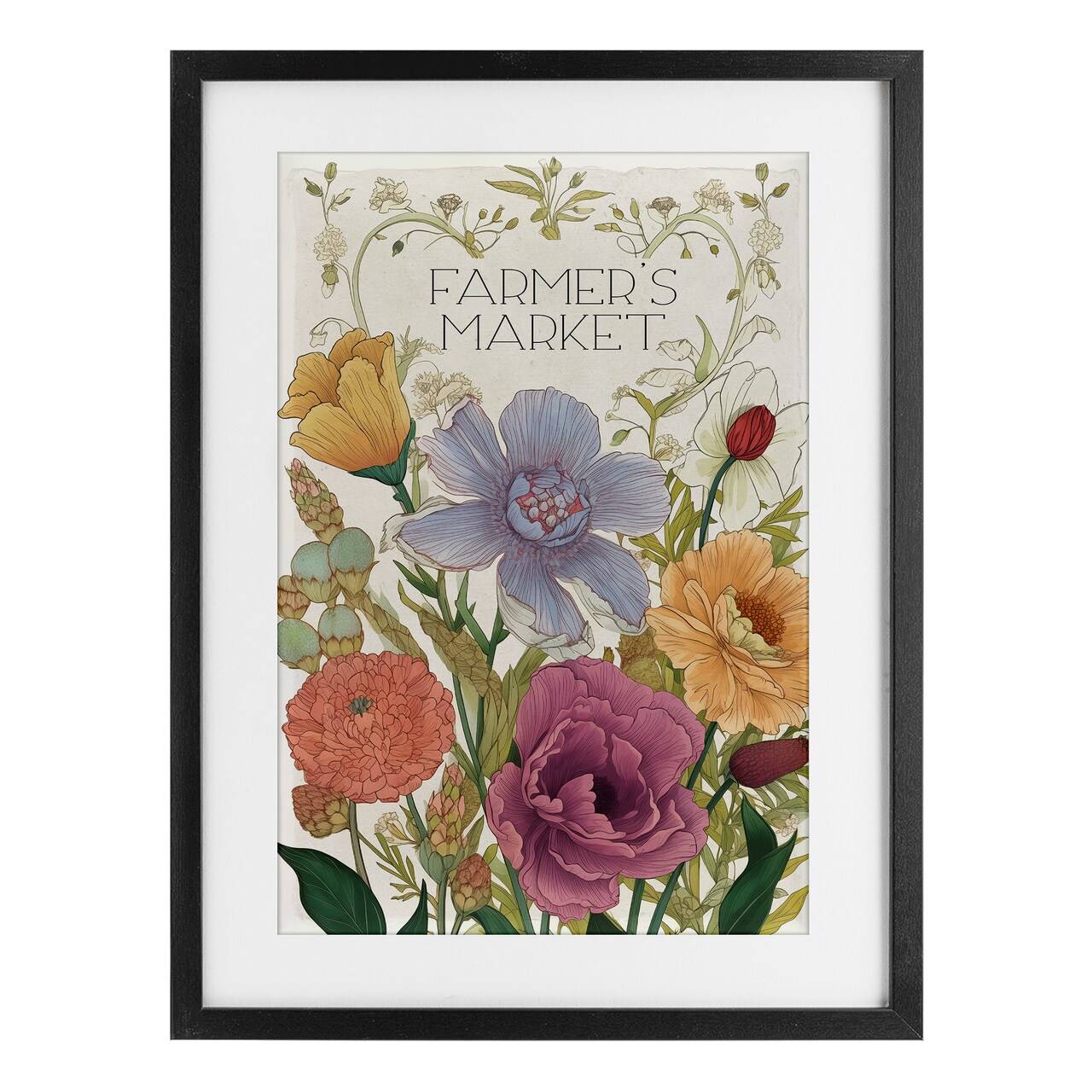 Stupell Industries Vintage Farmer's Market Garden Framed Print Under Glass, design by Sasha